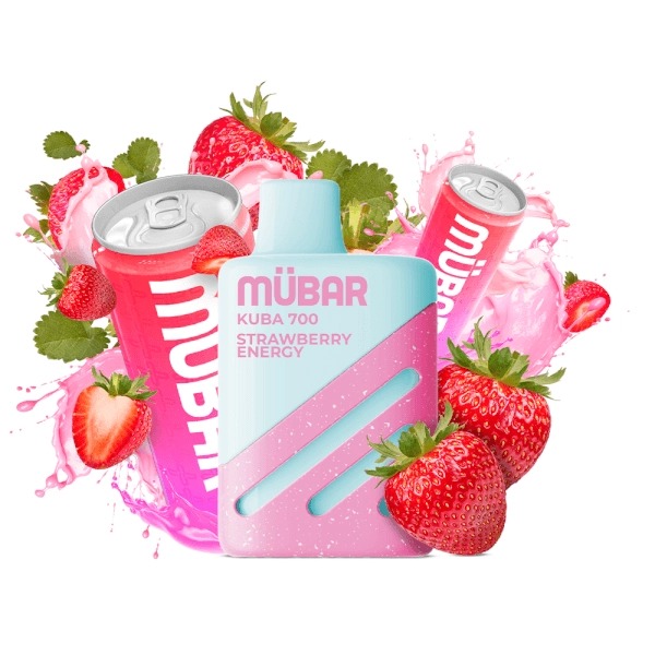 MÜBAR KUBA 700 DESECHABLE STRAWBERRY ENERGY 20MG.